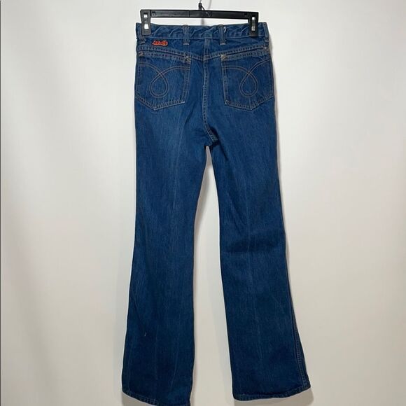 Vintage Classic Blue Flare Wide Leg Jeans - Picture 5 of 11